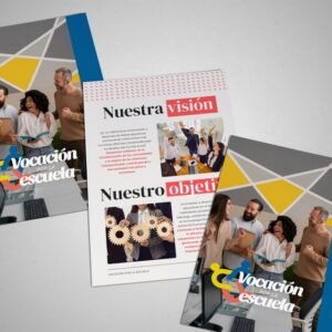 Diseño editorial para catálogo de carreras universitarias con enfoque visual atractivo